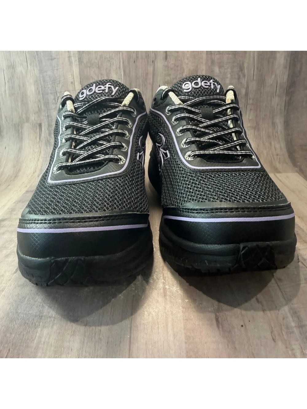 Gdefy Gravity Defyer Mighty Walk Shoes Women's 9 XW TB9024FLP-XW Black Purple